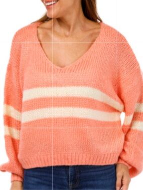 NWT By Together Pink Stripe V-Neck Sweater Size S
